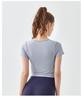 Cross-Wrap Bare-Feel Quick-Dry Short-Sleeve Yoga Crop Top