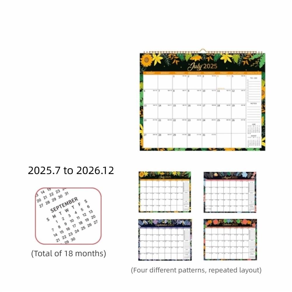 Creative Coil Calendar Spacious 18-Month Calendar Durable Hanging Calendar  Wall Mount