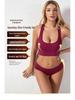 Plus Size Women's Sports Yoga Bra & Brief Set - Sexy, Wireless, Beautiful Back Design