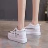 Fashion NEW Spring Autumn New Slope Heel Thick Sole Heightened Small White Shoes Lace-up Small White Shoes Single Shoe