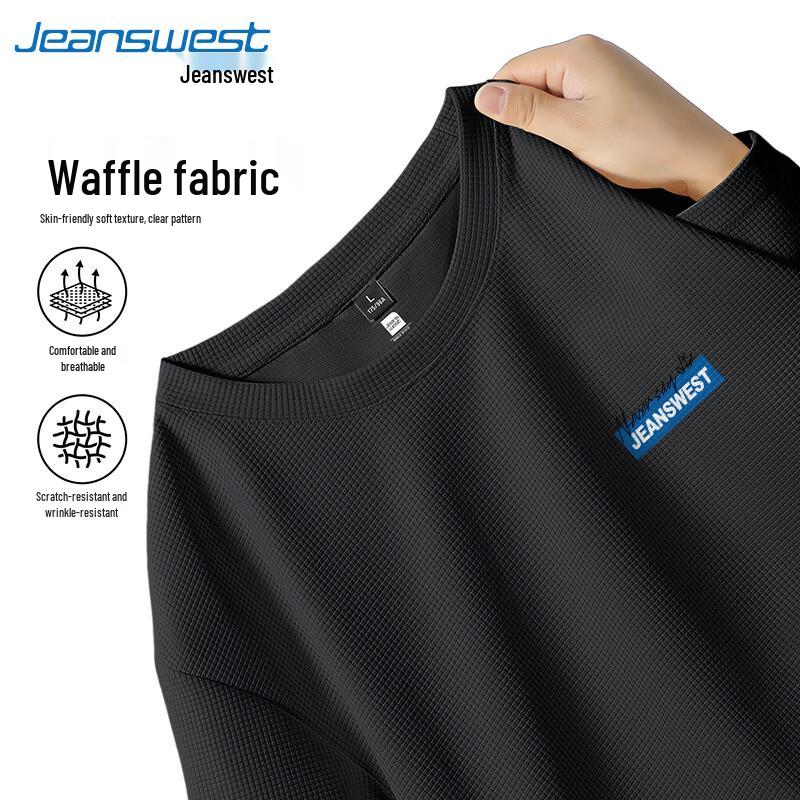 Jeanswest Men s Heavyweight Waffle Short Sleeve T-Shirt L