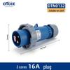IP67 Waterproof Industrial Angled Plug Socket, 16A/32A, 3-Core, 4-Wire, 5-Pin, Flush Mount, Not Explosion-Proof