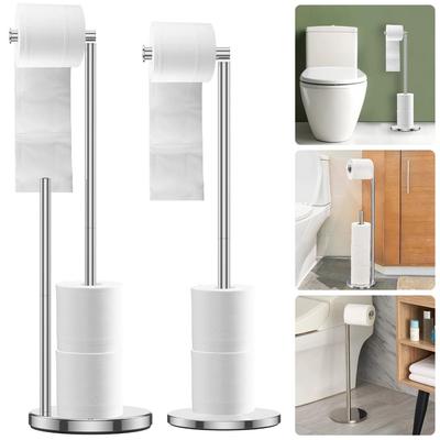 Sturdy Base Toilet Paper Holder Stand Free Standing Paper Roll Floor Stand  Paper Storage