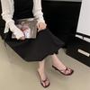 French temperament thin heel cool slippers fairy shoes 2025 new summer fashion black high heel sandals