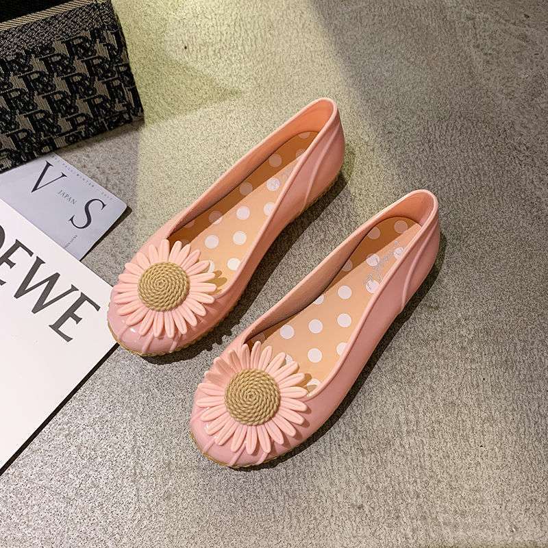 2025 Rain Shoes Women's Fashion Outer Wear Non-slip Sandals Korean Version Cute Waterproof Shoes Adult Water Shoes Shallow Single Shoes Rain Boots