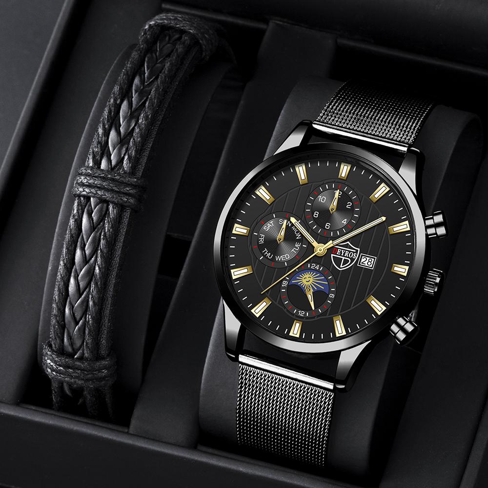 Orologio Uomo LIGE Militare Sportivo – Cronografo Al Quarzo, Acciaio, Impermeabile 3 ATM, Nero