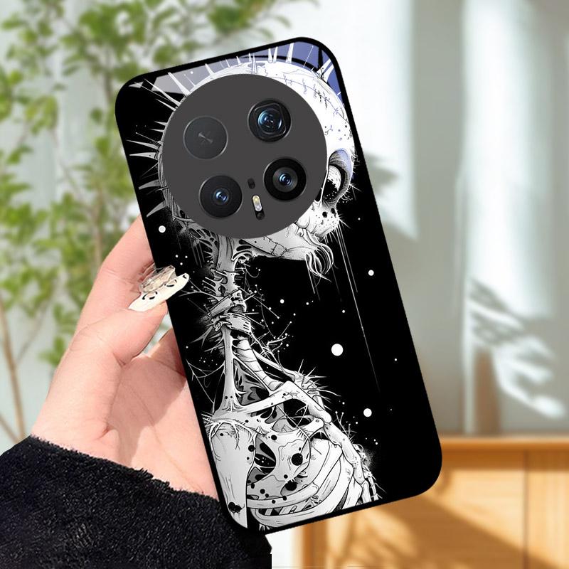 Gehärtetes Glas Handyhülle Für Honor Magic 8 8Pro Luxus Mode Rückseite Abdeckung Für Magic8 Pro Hüllen BKQ-AN00 Stoßfest Cartoon Capa