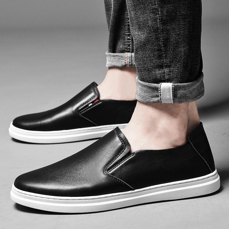 Italy Men Casual Shoes Summer Genuine Leather Loafers Office Shoes For Men Driving Moccasins Comfortable Slip On White Footwear