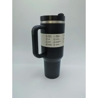 40oz tumbler s uchem a brčkem | Držák do auta na cestování | Izolovaný nerezový hrnek | Bez BPA |