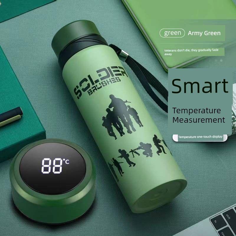 304 Stainless Steel Large-Capacity Thermos Cup, Smart Portable Outdoor Fitness Business Tea Cup, Sports Water Bottle