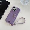 Luxury Leather Case For iPhone 15 14 13 12 11 Pro Max Lanyard Card Bag Shockproof Simple  Cover