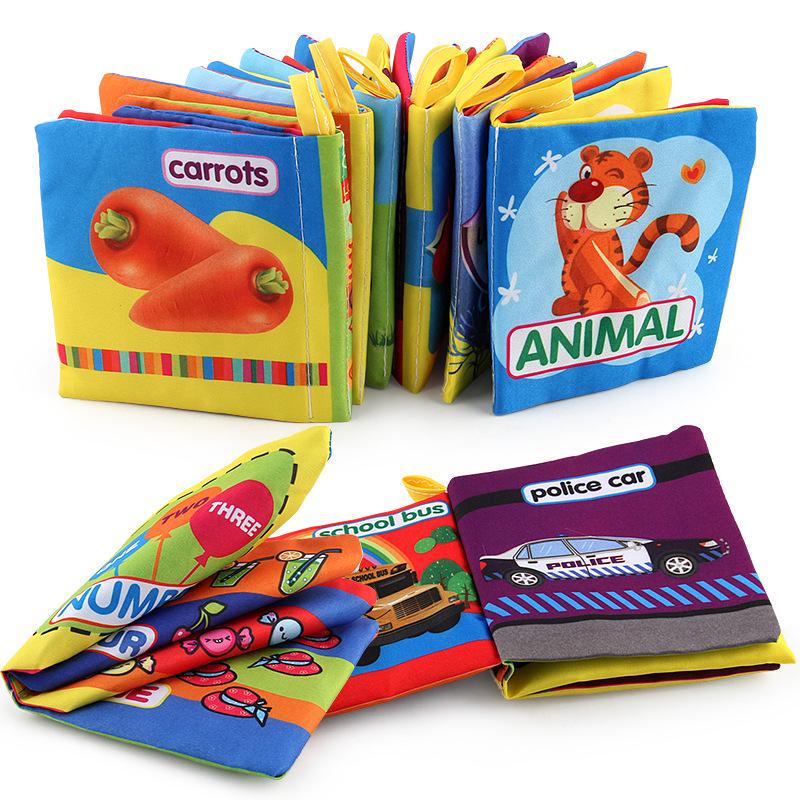 3D Infant Cloth Book: Tear-Resistant & Interactive Learning for 0-6 Months, Available in Six Styles