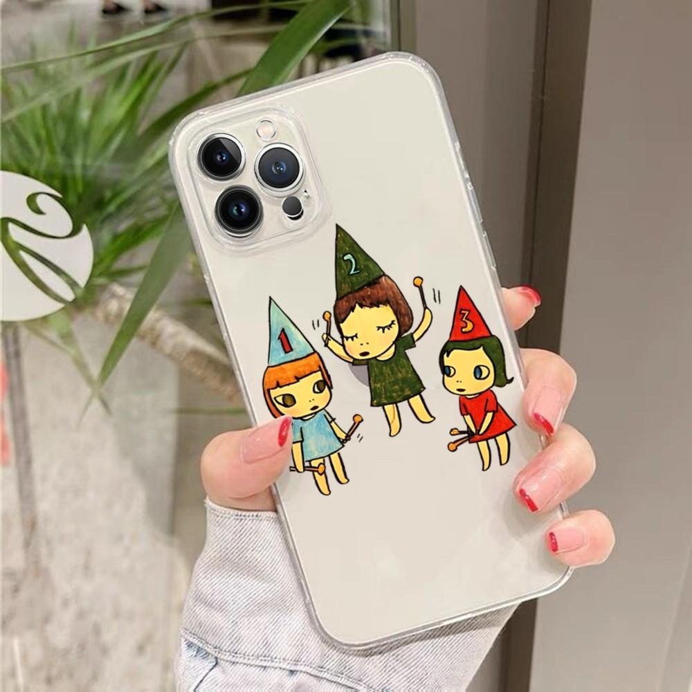 Art Cartoon Aesthetic Yoshitomo Nara Case For iPhone 15 13 14 Pro Max XS XR 12 11 Pro 13 Mini 6 7 8 Plus Soft Clear Back Cover