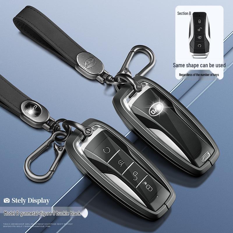 BYD Car Key Cover for Tang, Song, Qin, Yuan Pro/PLUS, Han DMI, E2 - Protective Shell with Buckle