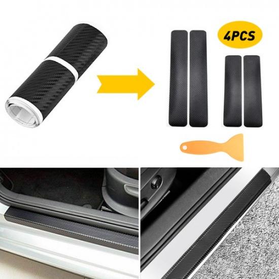

Carbon Scuff Fiber Door Sill Cover Panel Step Protector Car Accessories