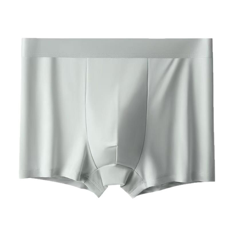 Men's Ice Silk Summer Boxer Briefs - Breathable Solid Color Underwear
