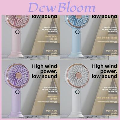 Mini Usb Handheld Fan With Detachable Base And 3speed Adjustable Airflow