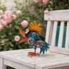 Metal Bird Sculpture, Rustic Standing Bird Ornament, Funny Bird Statue for Garden Windowsill Farmhouse Decor