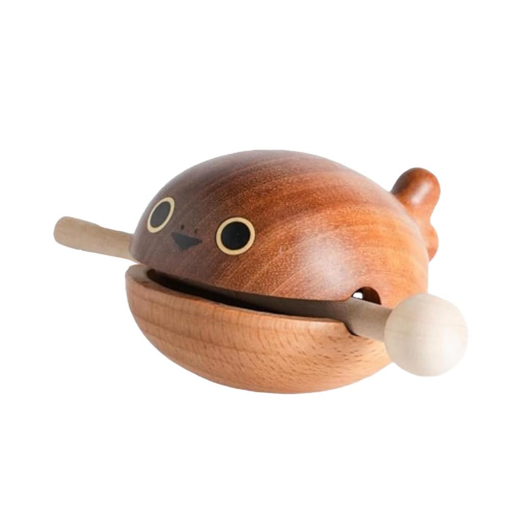 Hyack Mokugyo Buddhist Altar Accessories Set with Drumsticks, Mini Musical Instrument, Cute Wooden Whale Design [Parallel Import]
