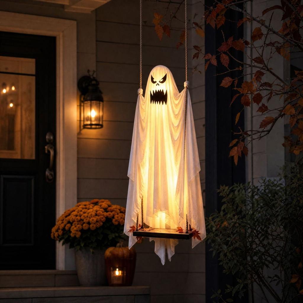 Cute Glowing Hanging Decoration with Remote Control for Porch and Yard