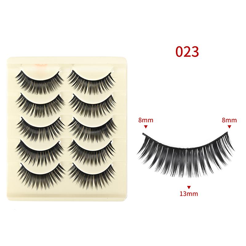 5 Pairs Of Stage Performance Eyelashes Natural Thick Artificial Cross Fairy Hair Eyelashes