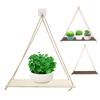 Plant Rack Space-saving Eco-friendly Long Lasting Wear-resistant Wood Flower Pot Rack for Balcony