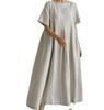 Abito Pullover Lungo in Cotone e Lino Taglie Forti Stile Mori Estate 2025 – Ispirazione College