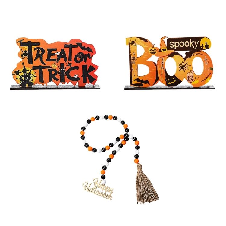 Halloween Tiered Tray Decor Wood Sign Holiday Party Decoration