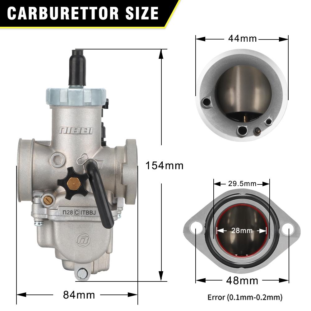 

NIBBI PEZ 28 30mm Carburetor With Carb Jets 50cc 125cc 250cc Engine For Gy6 Yamaha Kawasaki Suzuki Pitbike Motorcycle Accessorie PEZ 28