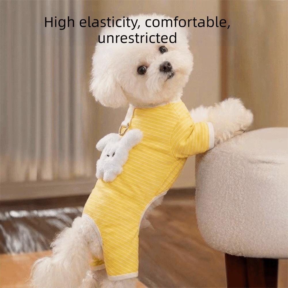 Striped Pet Four Legged Clothes Warm Pet Belly Cover Cute Puppy Warm Pullover Home Wear