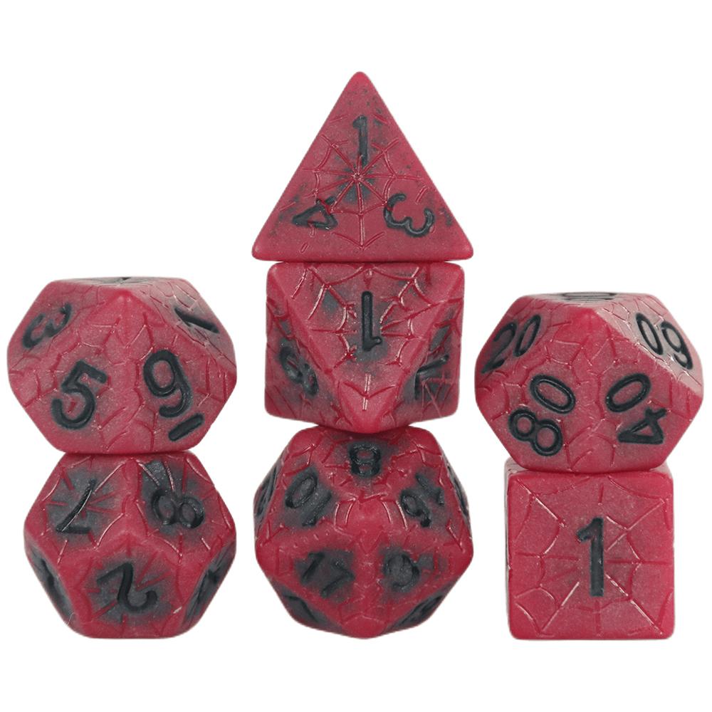 7pcs Dice Set D&D Spider Web Polyhedral DND Dice for DND TRPG Games