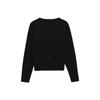  European and American Style, New Women's Fashion, Versatile, Simple Crew Neck Long-sleeve Button-up Flat Stitch Cardigan