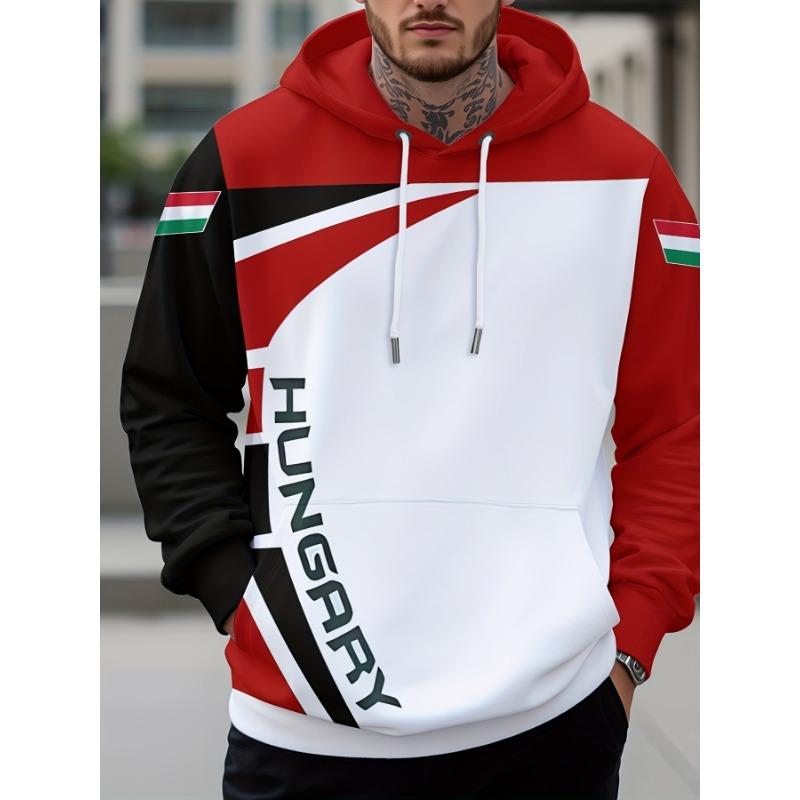 Men's Creative 3D Polish Pattern Printed Hooded Sweatshirt Spring and Autumn Men's Hooded Top