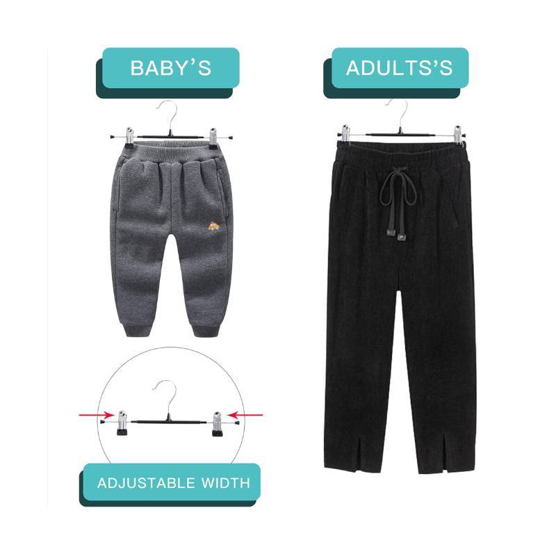 Stainless Steel Pants Hangers With Nonslip Clips For Home Storage And Laundry Organization