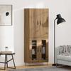 Highboard 2 pcs Artisan Oak Engineered Wood and Glass