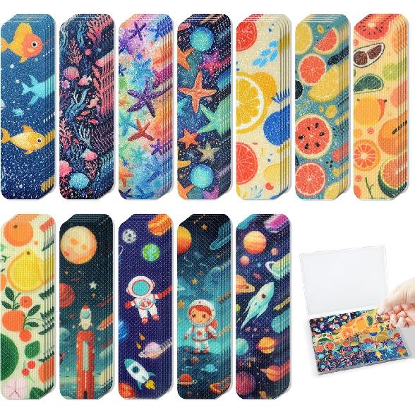 120 Pieces Anxiety Sensory Stickers with 2 Textured Sticker - Desk Fidget and Calming Stickers with Storage Box for Adults & Teens - Anxiety Relief