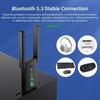 1300Mbps USB Adapter WiFi 6 Bluetooth 5.3 Network Card Dual Band 2.4G/5GHz Driver Free Wireless Receiver for Desktop Laptop PC