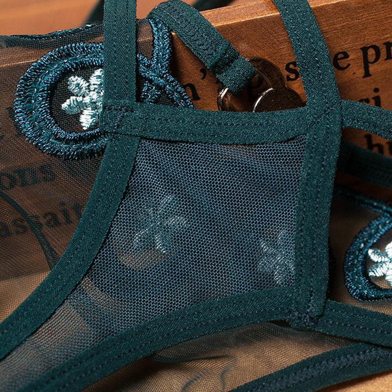 Hollow Out Transparent G-string Female Flower Embroidery Pearl Underpants Women Sexy And Hot Mesh Elastic Underwear bragas sexys