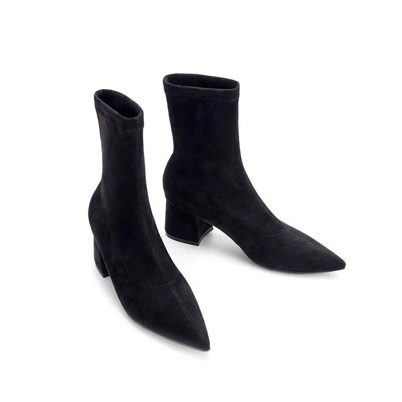 Pointed Toe Suede Women Ankle Boots High Heels Fashion Boots Woman 2025 Trend Winter Designer Walking Elegant Sexy Mujer Botas