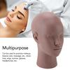 Female Bald Head Mannequin PVC Soft Rubber Human Skin Texture Makeup Practice Mannequin Head for Wig Hat Scarf Display