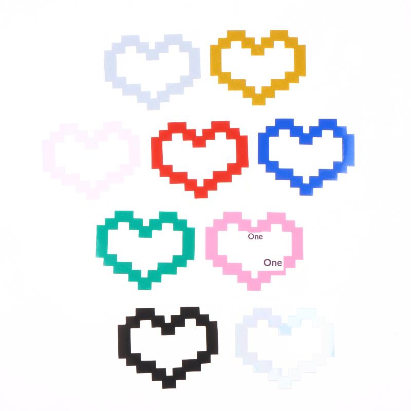 6Pcs Mosaic Heart-Shaped Pixel Heart-Shaped Car Window Decoration Waterproof Headlight And Taillight Decoration Stickers