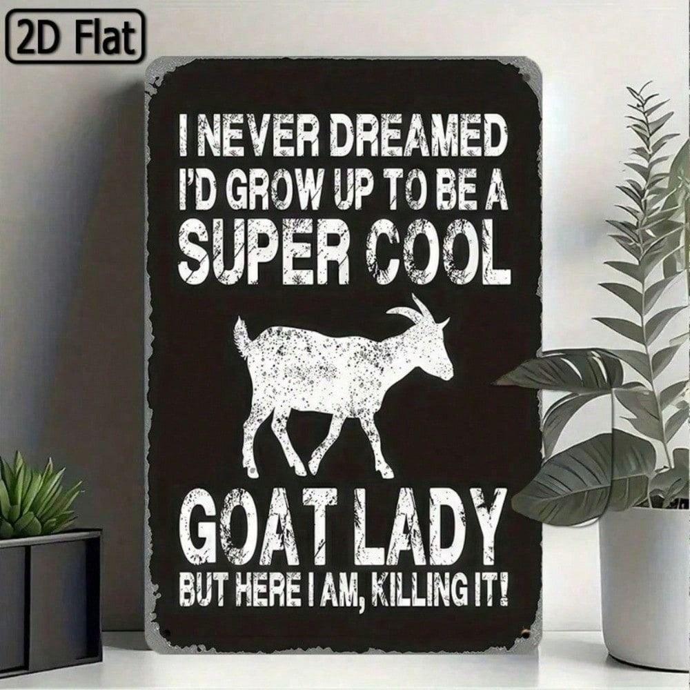 Metal Poster Goat Funny Farm Sign Wall Art Gift