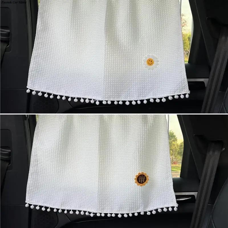 Suction Cup Waffle Cloth Curtain In The Car Window Sunshade Cover Cartoon Side Window Sunshade UV Protection For Kid Baby