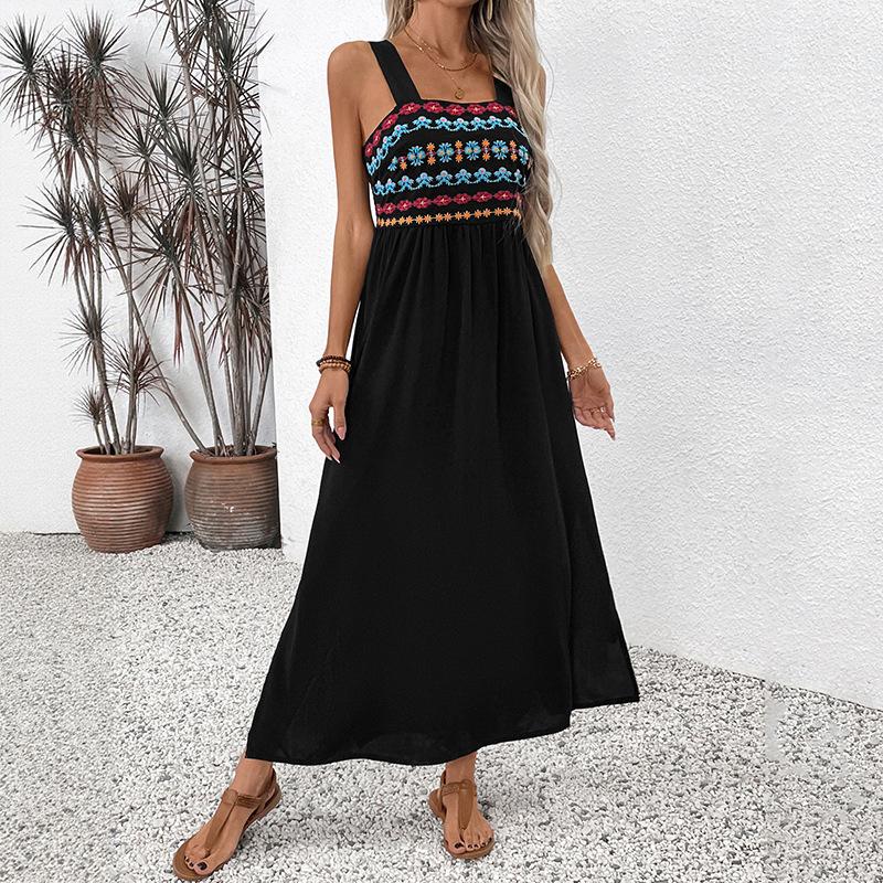 New Women'S Clothing Daily Temperament Elegant Casual Pure Desire Sexy Printed Jumpsuit Long Skirt Light Dress High-End Party Dress