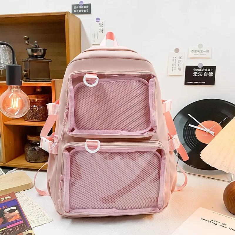Frauen Neue Transparent Rucksack Frauen Große Kapazität Rucksack Schule Taschen Für College Student JK