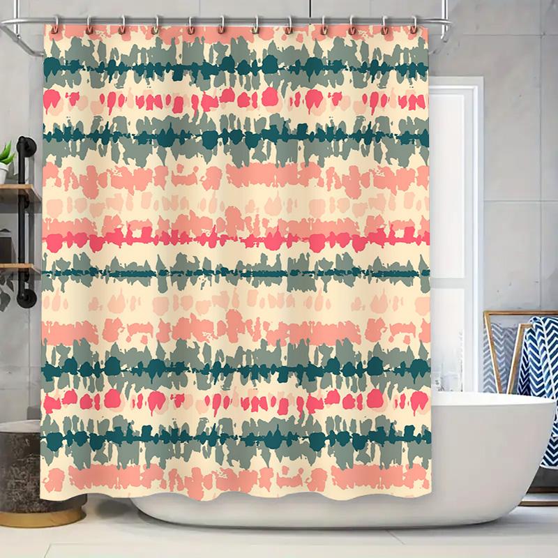 Modern Bathtub Shower Curtain with Striped Print Perfect for Bathroom Decor 90x180cm