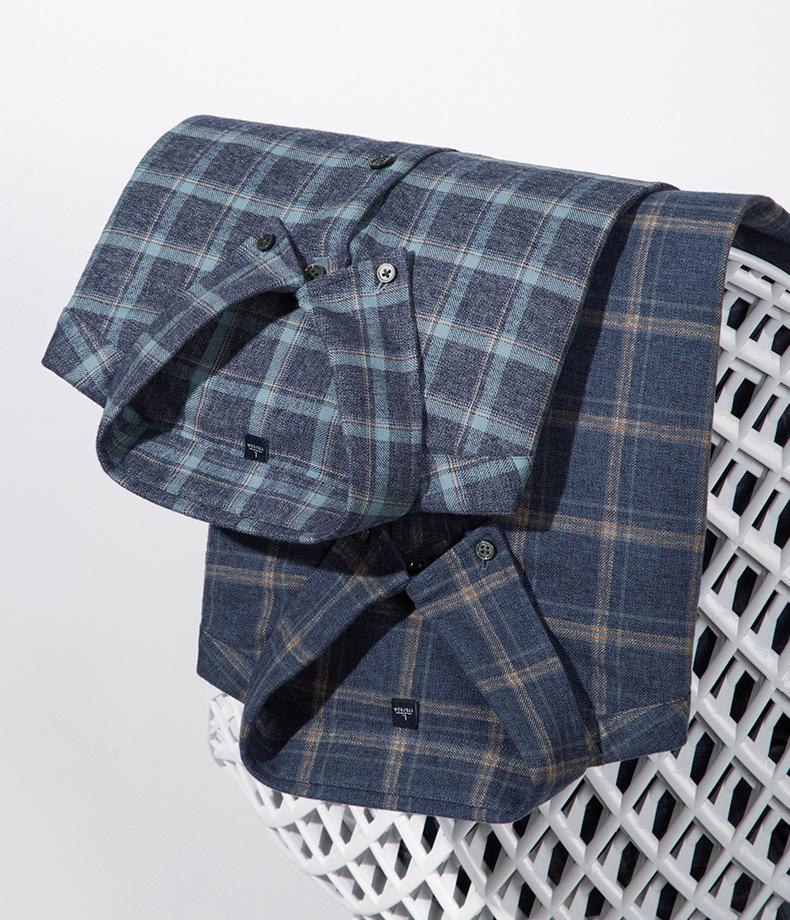 Men's Long-Sleeve Plaid Shirt: Comfortable, Breathable Cotton for Spring and Autumn Casual Wear