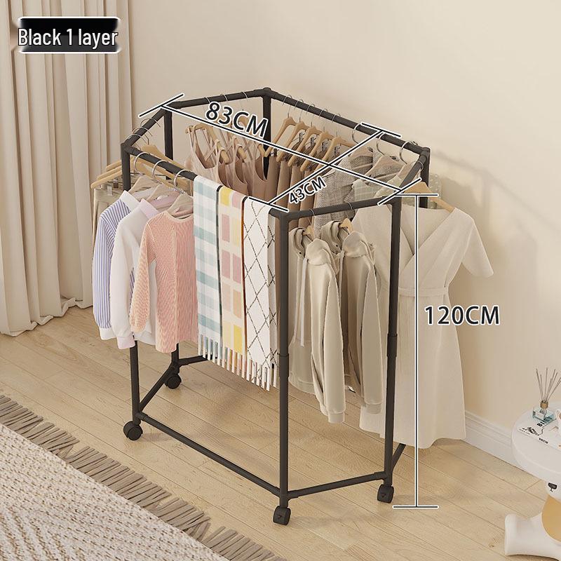 Drehbarer Bodenständer für Kleidung & Hüte mit beweglicher Wäschestange