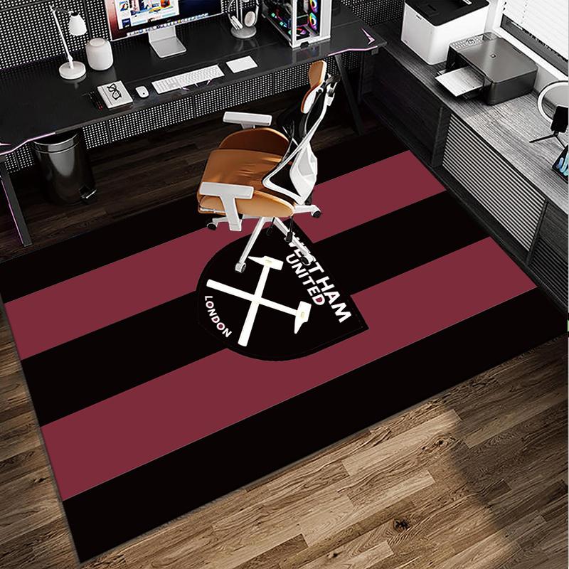 Football Club Emblem Office Rug Chair Mat, Game Carpet, Suitable for Front Door, Bedroom, Living Room, Desk, Holiday Gift