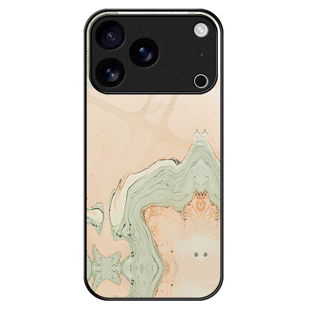 For iPhone 17 Pro Max Case Anti Drop TPU PC Tempered Glass Pattern Printing Phone Back Cover